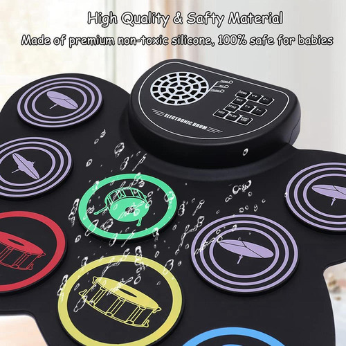 Roll Up Electronic Drum Set Practice Drum Pad 7 Drum Pad