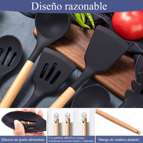 Set De 31 Utensilios De Cocina De Silicona Y Cuchillos