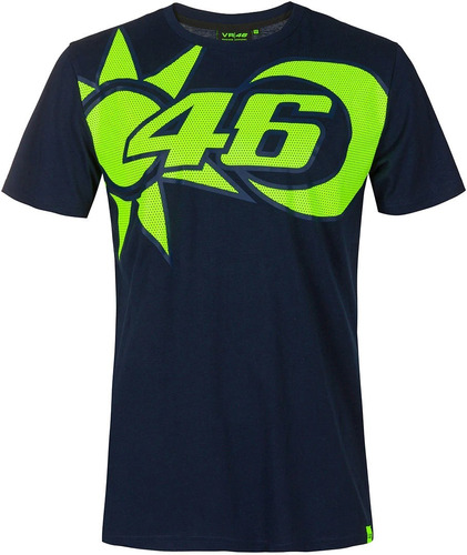 Playera Casual De Moto Vr46 Sol Y Luna Replica Azul Oscuro