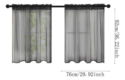 Cortinas Cortas De Color Liso En Forma De Z Para Cocina Y Ba