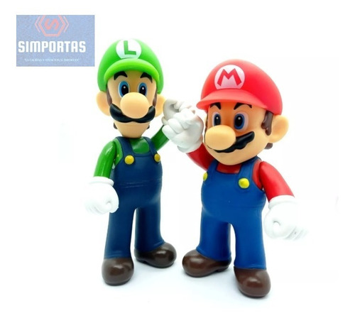 Figura De Mario Y Luigi Articulada 12 Cms Calidad 