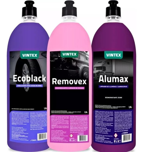 Kit Limpeza Removex, Alumax, Ecoblack 1,5l Vintex É Vonixx