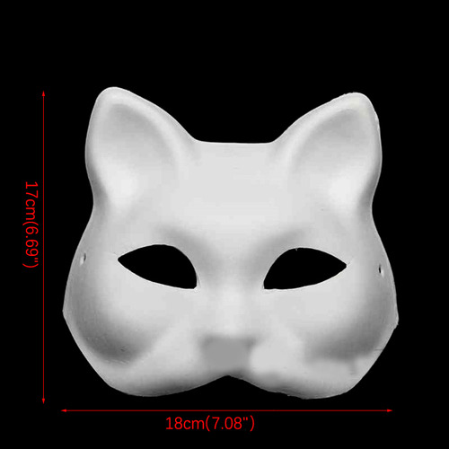Máscara Mask Face Masq Anime Pintada A Mano Con Forma De Gat