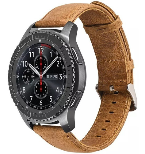 Correa De 22mm Para Galaxy Watch De Piel Calidad Premium D10 Color Marrón Claro