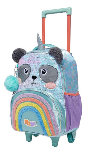 Mochila Rodinha Escolar Pack Me Sweet Panda - Pacific Cor Verde