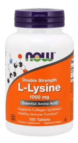 L-lisina Aminoácido 1000mg 100 Tabletas 