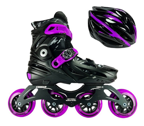 Patines Linea Semiprofesionales Cougar Cr7 + Casco Twister