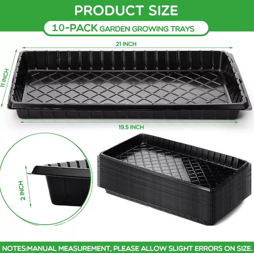 Set 10× Bandeja Germinación Hidroponía Forraje Sin Agujeros