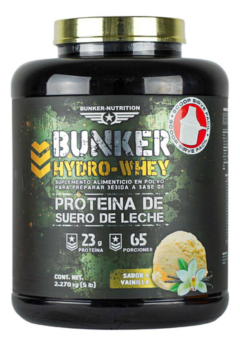 Bunker Nutrition Proteina Hydro Whey Bunker 5lbs Sabor Vainilla