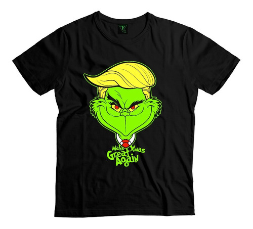 Polera Grinch Rubio Anti Navidad Hombre Mujer Algodón 