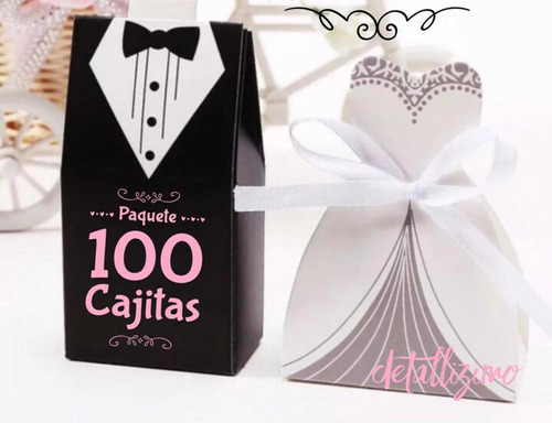 100 Cajitas Novios Dulceros Recuerdo Boda