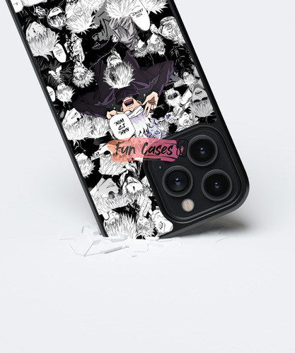 Funda Satoru Gojo Jujutsu Kaisen Manga Collage Anime 8 Negro Iphone 12 Pro Max