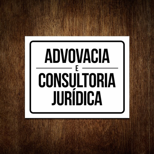Placa Sinalização Advocacia E Consultoria Jurídica