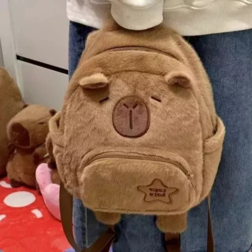 Camexuny Bonita Mochila De Peluche Para Muñecas Capibara, Mochila De