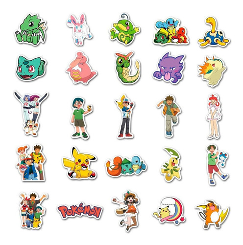 50 Pzs Lote Pegatinas Anime Pokemon Pikachu Ash Stickers F Color Surtido