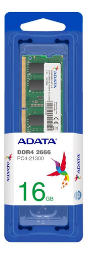 Memoria Ram Adata S-dimm 16gb 2666-ddr4 Verde (Reacondicionado)