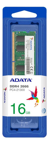 Memoria RAM Premier color verde  16GB 1 Adata AD4S2666716G19-SGN