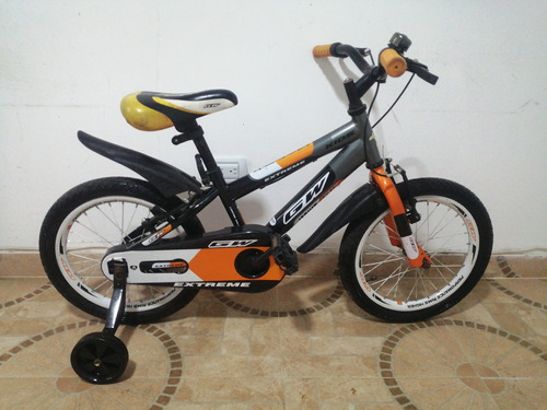 Bicicleta Niñoe 16 Gw Con Rueda, Color Negro Y Naranja