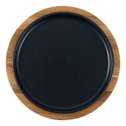 Plato De20cm Victoria Hierrofundido Esmaltado Con Basemadera