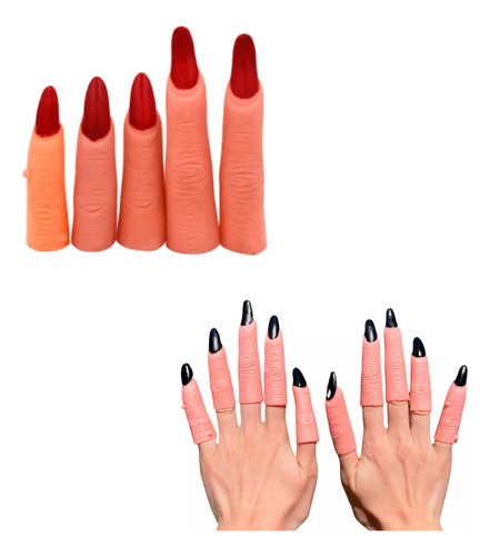 Dedos Uñas De Bruja Halloween Aceesorio Disfraz X 5 U