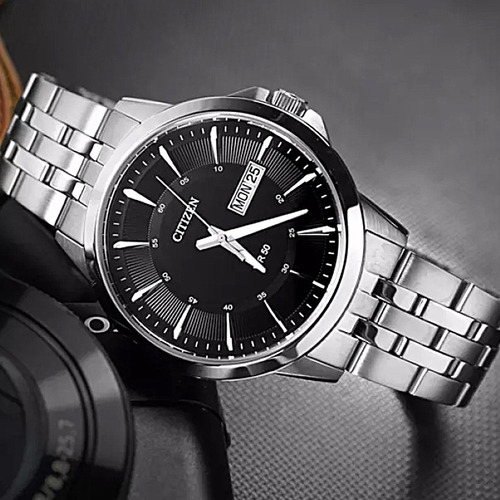 Citizen Black Dial Gents Stainless Bf2011-51e Color de la correa Gris Color del bisel Gris Color del fondo Negro