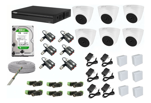 Kit De 6 Cámaras De Seguridad Dahua 1080p Full Hd 2mp