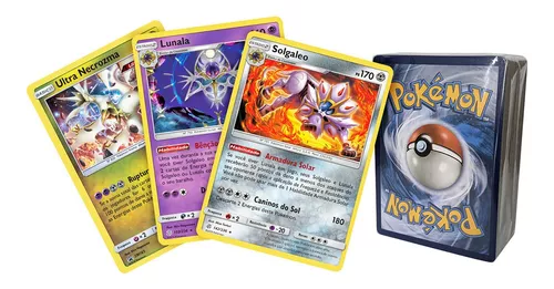 Kit Carta Pokémon Lendários Solgaleo Lunala Necrozma