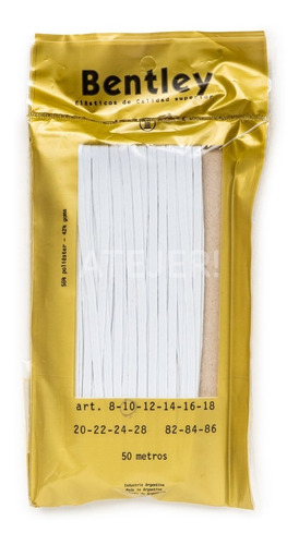 Imagen 5 de 8 de Elástico Liso Marca Bentley - Art 10 De 4mm X 50 Mts Blanco
