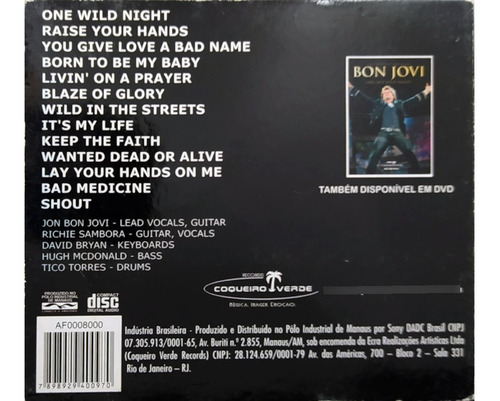 Imagem 2 de 4 de Cd Bon Jovi One Last Wild Night
