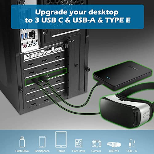 Tarjeta De Expansión Pci-e A Usb 3.2, 3.2 Gen2 10gbps (3x