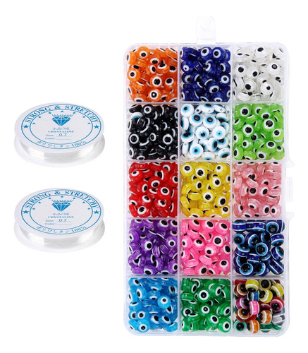450pcs Evil Eye Beads Kit De Cuentas Para Pulseras Collar