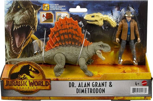 Mundo Jurasico Set: Alan Grant Con Dimetrodon (Reacondicionado)