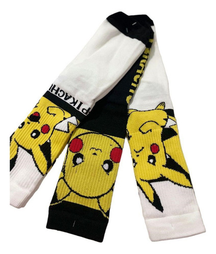 Calcetines Aminados 3/4 Talla Unitalla Agua Picachu Bco/negro Unitalla