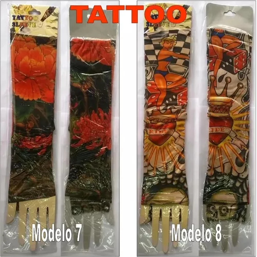 Par De Manga Tatuada Tatuaje Tattoo Unisex Dj Motorizado R4