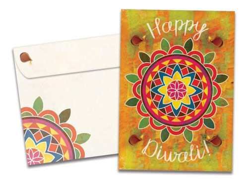Tree-free Greetings Diwali Paquete De 12 Con Sobres A Juego,