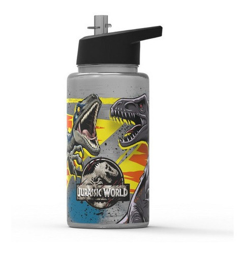 Imagen 2 de 3 de Botella Deportiva Plástico Jurassic Park - Strow Top -500 Ml