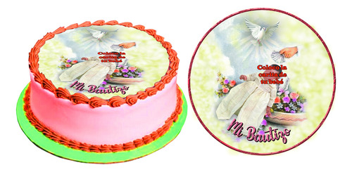 Oblea Gruesa De Arroz Para Pastel Circular Mi Bautizo 1.