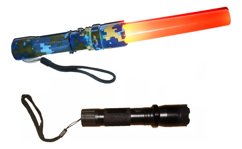 2 Lamparas Linterna De Mano Tactica Recargable Luz Led Blanc