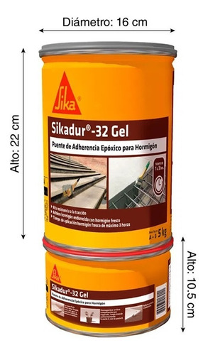Adherente Sikadur 32 Gel 5kg Sika Construccion Industria