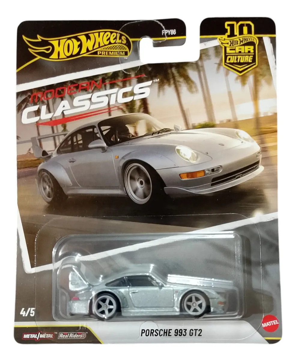 Hot Wheels Vehículo De Colección Porsche 993 Gt2 Plateado