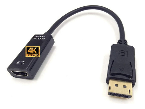 Imagen 2 de 6 de Cable Adaptador Displayport A Hdmi - Dp A Hdmi Negro
