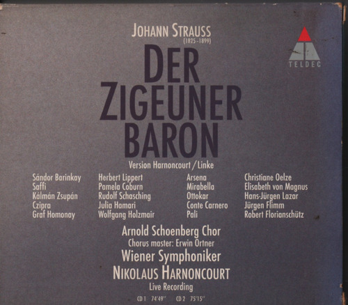 Cd Duplo Strauss Der Zigeuner Baron Nikolaus Harnoncourt (Usado)