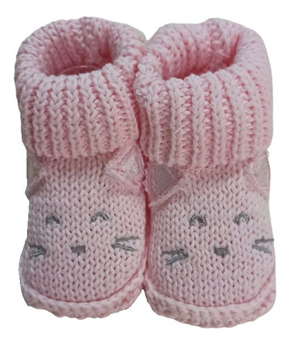 Escarpines Crochet Rosa - Bebés Y Niños