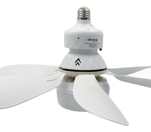 Lâmpada Led Com Ventilador Teto 30w 42cm Controle Remoto E27 Luz Branco Frio E Branco Quente 127/220V