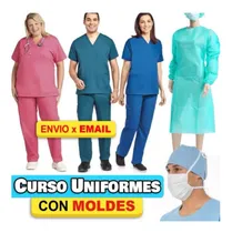 Comprar Moldes Uniformes Ambos Medicos Cofias Batas Barbijo 5 Talles
