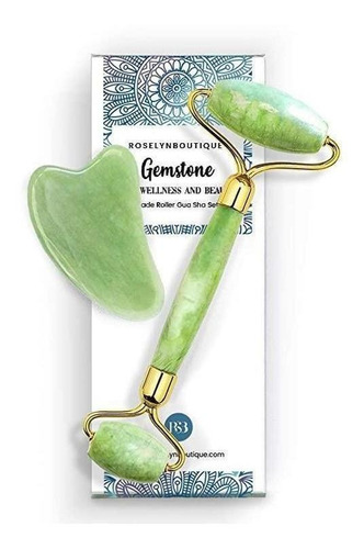 Gemstone Gemstone Jade Roller And Gua Sha Green Jade