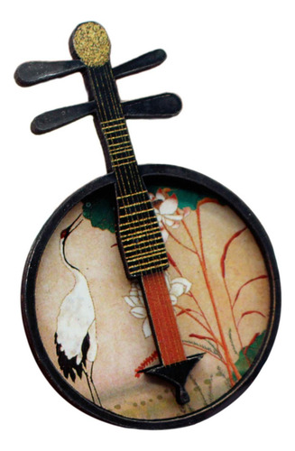 Casa De Muñecas En Miniatura Con Instrumento Musical Yueqin