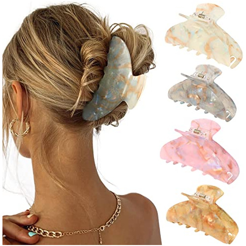 4pcs Clips De Garra De Pelo Grande - Acrílico Grandes Qllza