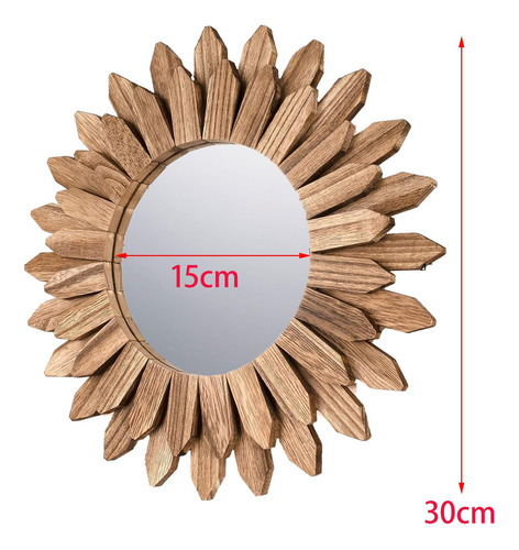 Espejo De Pared Redondo De Madera Para Maquillaje, Para
