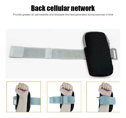 Bolsa Deportiva De Teléfono Celular Para Brazo + Regalo Gris Lisa